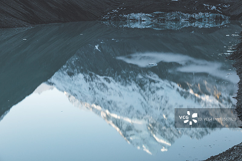 有冰川湖的库克山图片素材