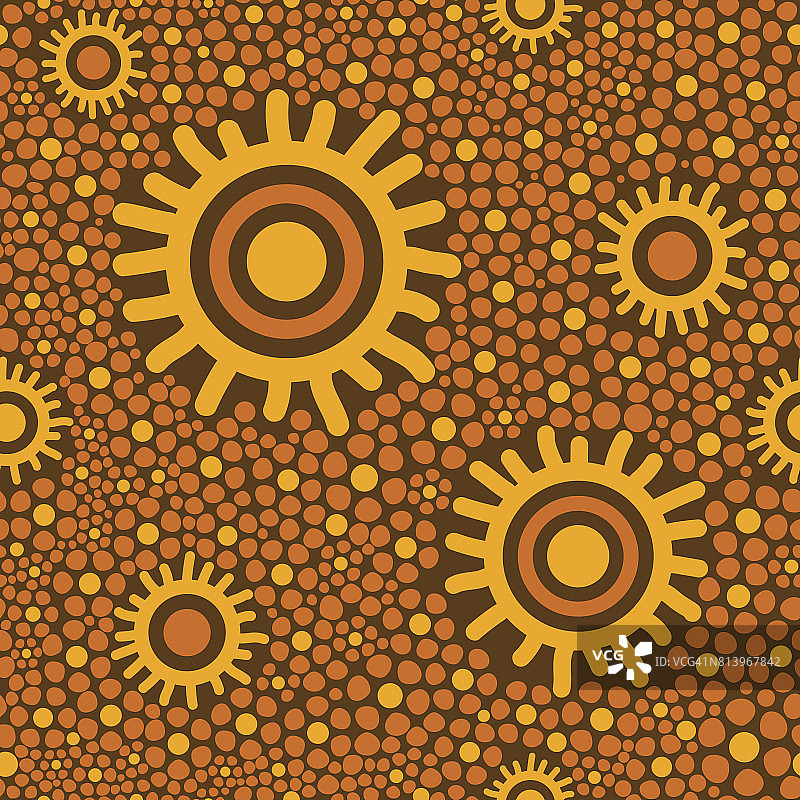 澳大利亚部落点模式矢量无缝图片素材