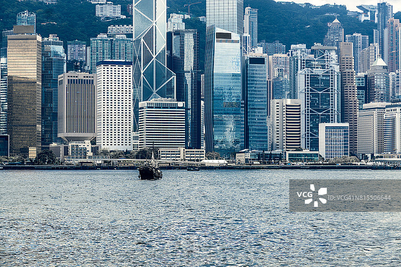 中国香港的维多利亚港。图片素材