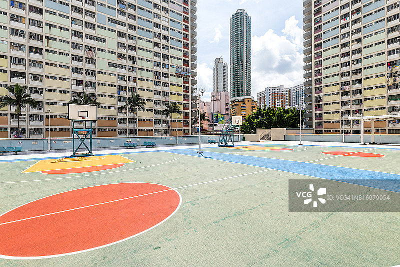 香港彩虹村篮球场图片素材