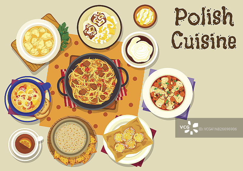 波兰菜午餐图标菜单设计图片素材