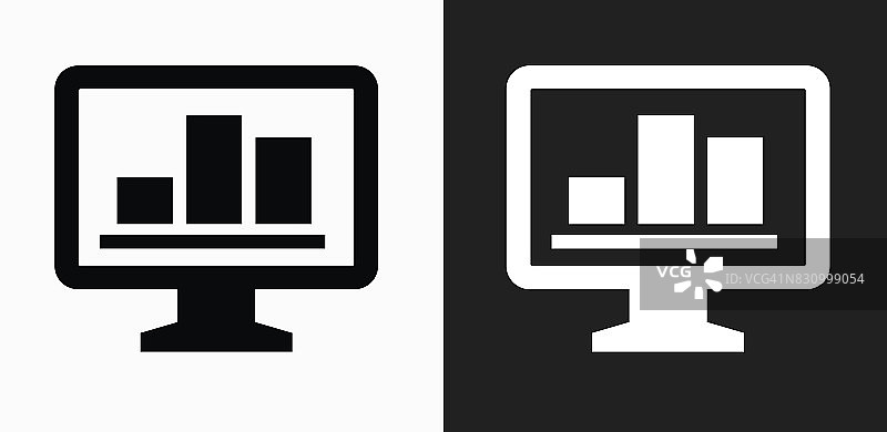 计算机图形图标上的黑色和白色矢量背景图片素材