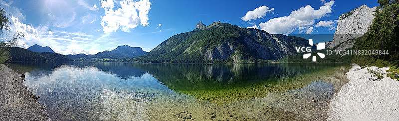 夏季全景，阿尔陶斯湖，奥地利图片素材