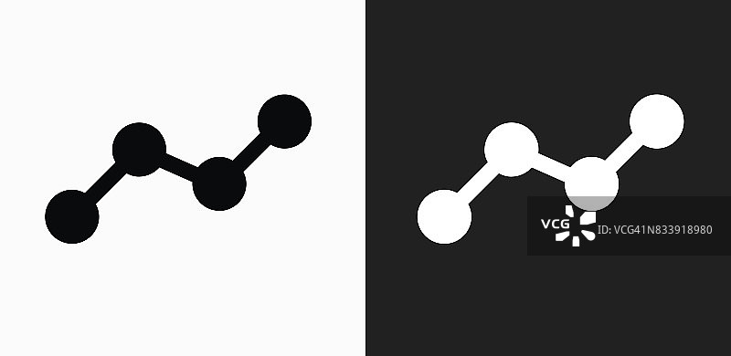 分子结构图标上的黑色和白色矢量背景图片素材