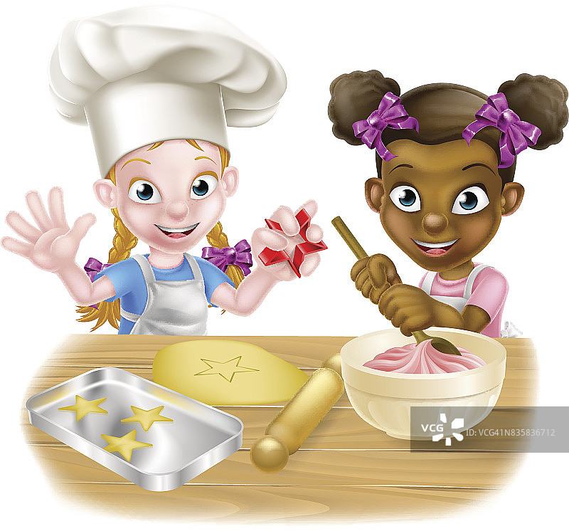 卡通儿童厨师烹饪图片素材