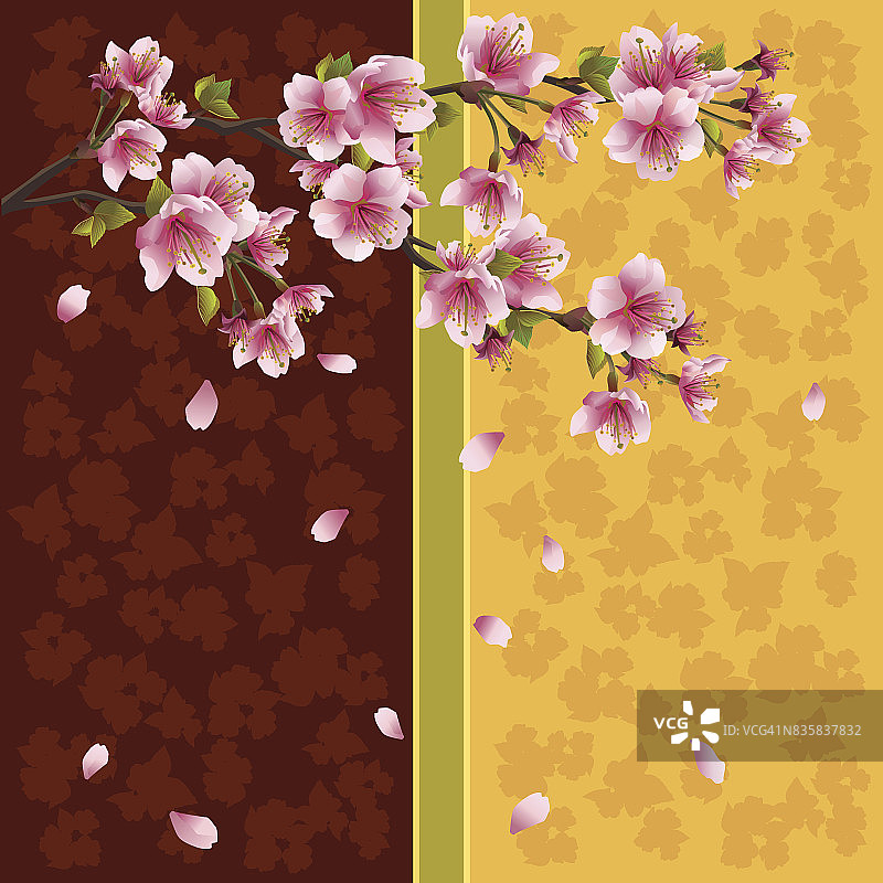 浪漫的樱花背景-日本樱桃树图片素材