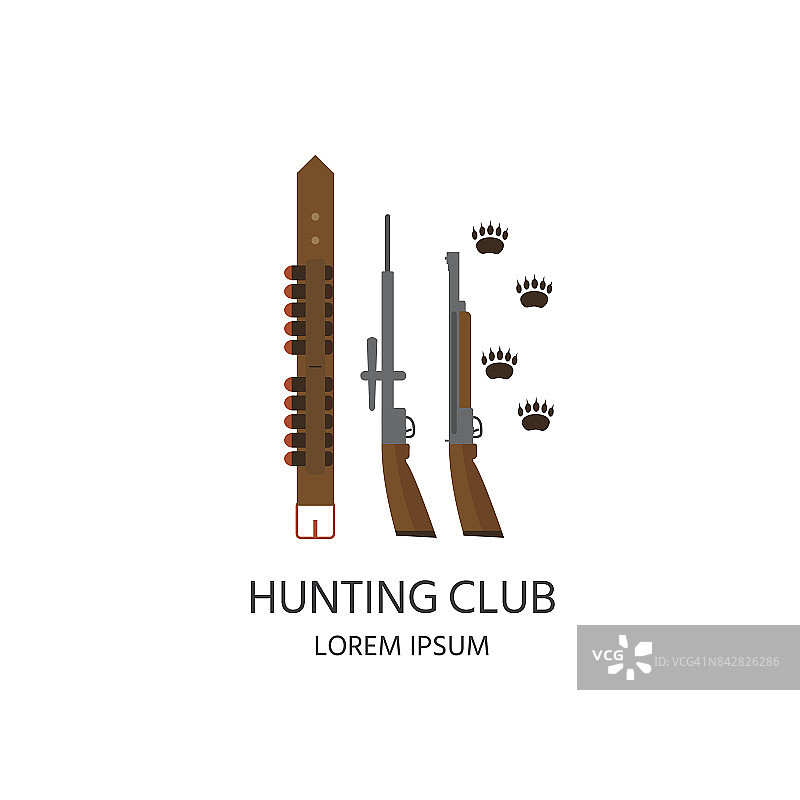 狩猎用的一套狩猎设备和装备图片素材