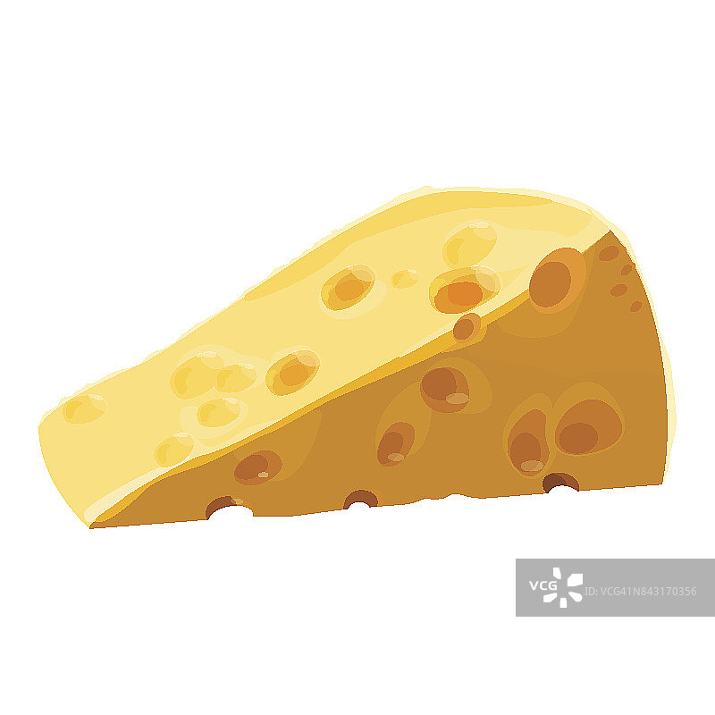 瑞士奶酪片与大洞矢量插图孤立在白色图片素材