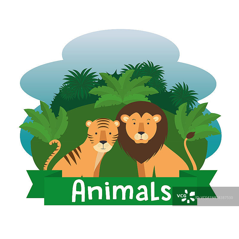 野生动物卡通图片素材