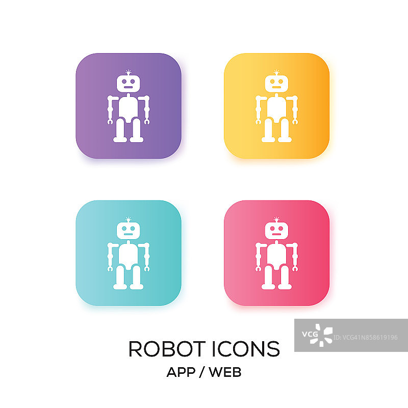 机器人App图标集图片素材