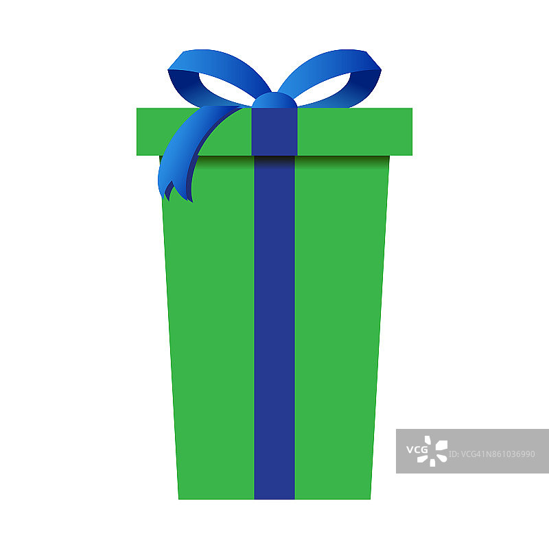 圣诞礼品盒与绿色包装隔离图片素材