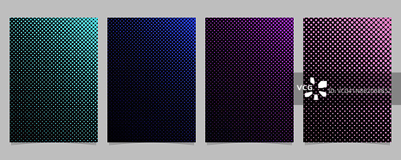 简单的半色调网点模式覆盖模板集矢量海报背景图形与彩色的圆圈图片素材