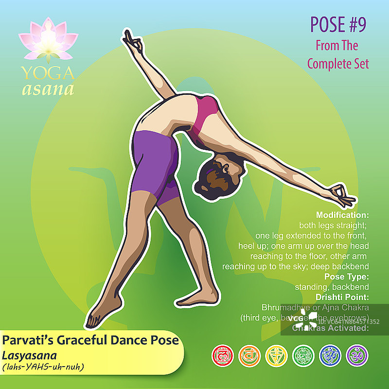 瑜伽Parvatiâs优美的舞蹈姿势9图片素材