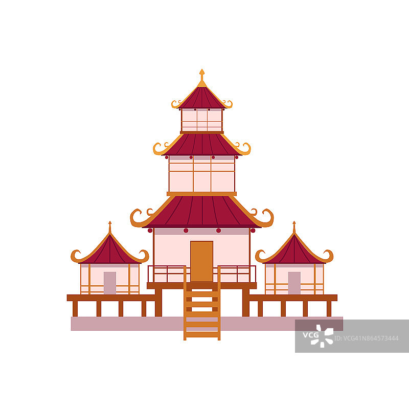 日本，中国，亚洲传统宝塔图片素材