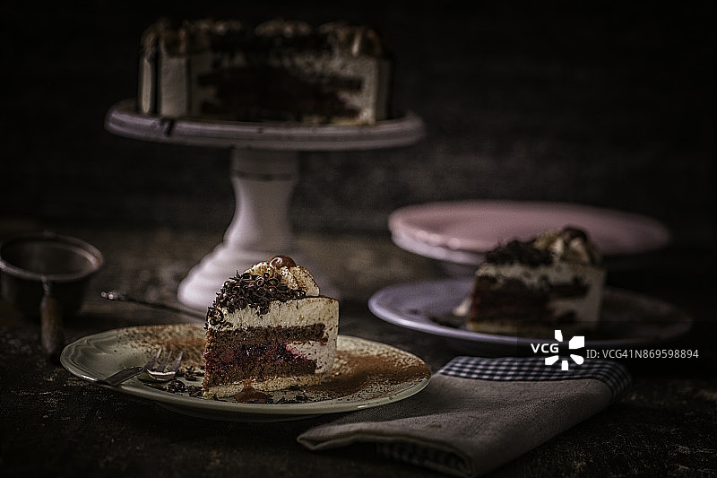 黑福雷斯特奶油蛋糕图片素材