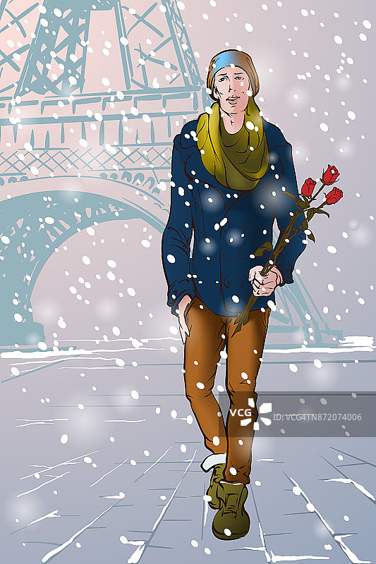 冬天的巴黎图片素材