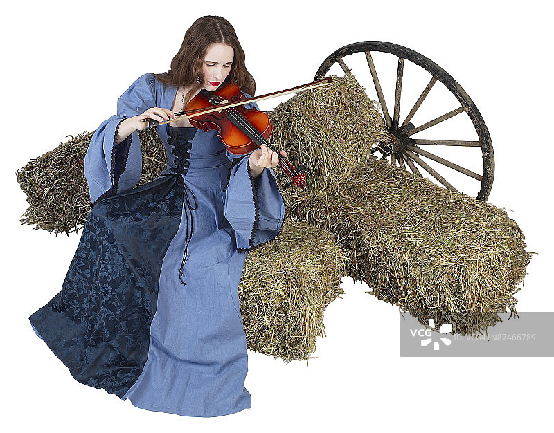 拉小提琴的女人图片素材