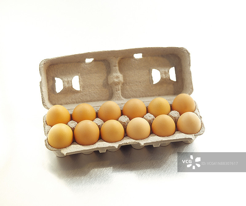 一盒棕色的鸡蛋图片素材