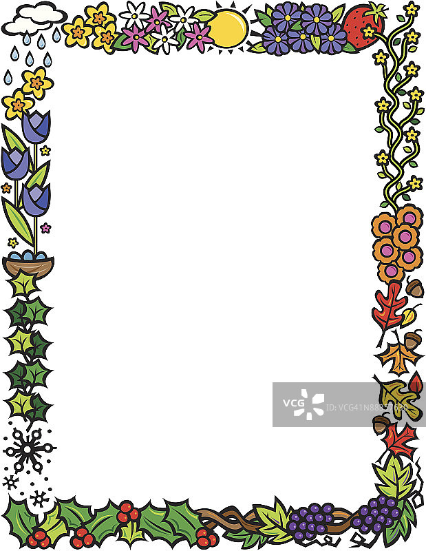 边界，四季，颜色，Illustrator Ver. 5，分组元素图片素材