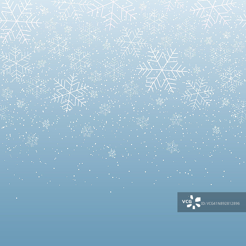 冬季灯光节日背景与飘落的雪花为圣诞节和新年装饰雪图案明信片邀请广告空白模板墙纸设计元素向量图形图片素材
