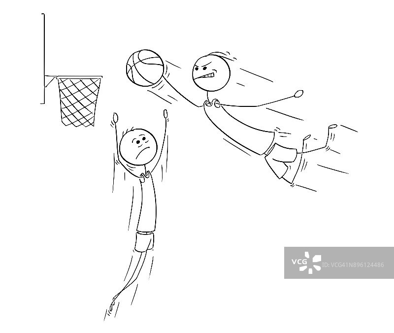 矢量卡通篮球运动员得分的目标图片素材