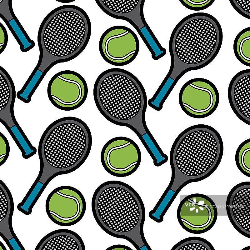网球拍运动无缝图案图片素材