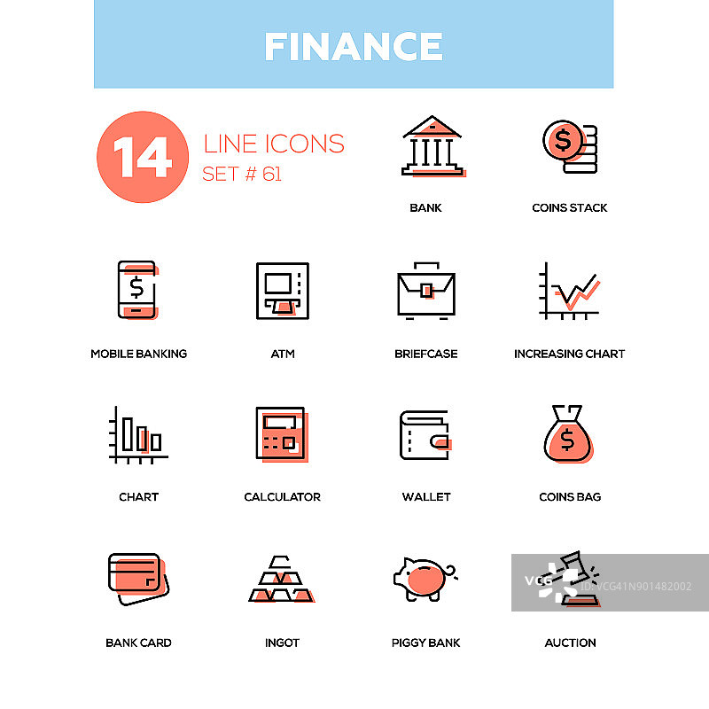 商业和金融系列设计图标集图片素材