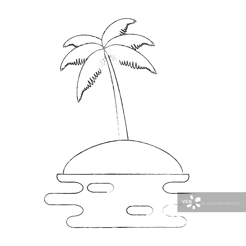 棕榈风光的海滩图片素材