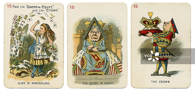 爱丽丝梦游仙境扑克牌1898,15组图片素材