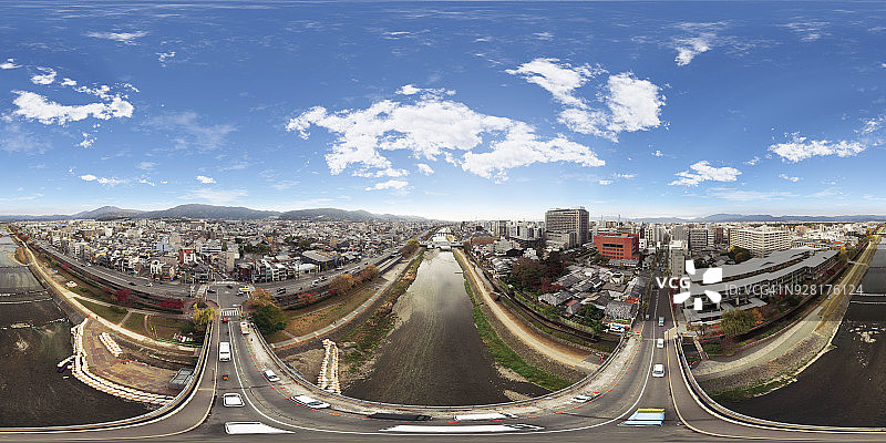 日本京都二条桥上空的鸟瞰图图片素材