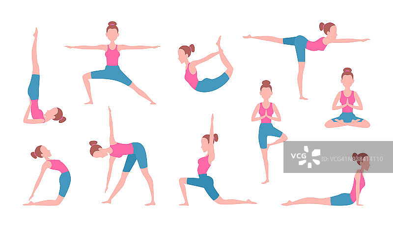 女性做瑜伽的健康概念图片。健身运动图片素材