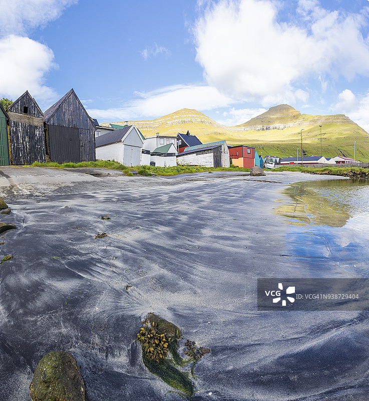 法罗群岛Leirvik村全景图片素材