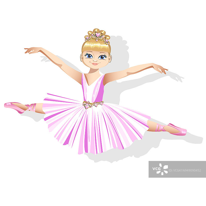 穿着闪亮裙子的可爱小芭蕾舞演员图片素材