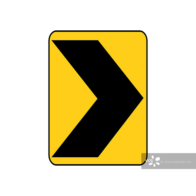 美国交通路标。急转弯向右急转弯或急转弯矢量图图片素材