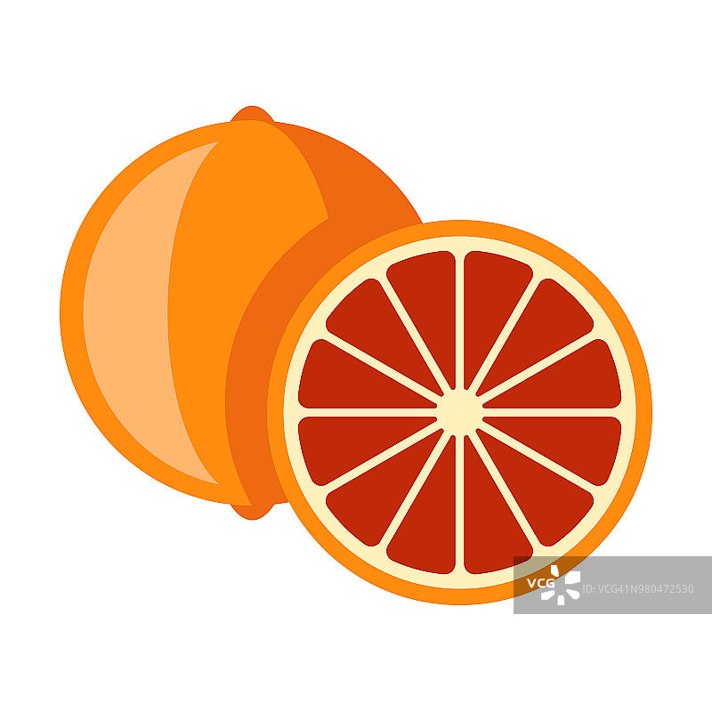血橙平面设计水果图标图片素材