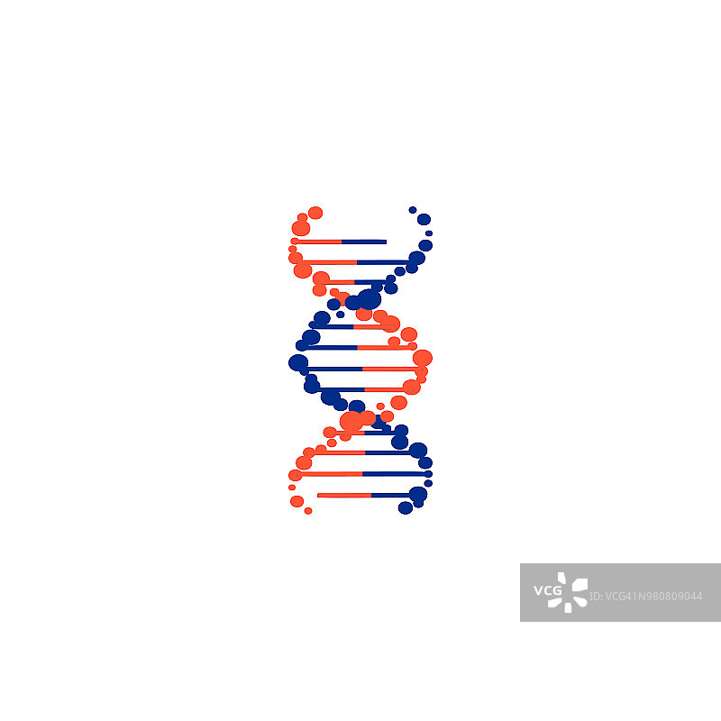 DNA分子标记、遗传元素和图标收集链。向量图片素材