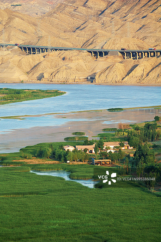 中国宁夏的黄河风光图片素材