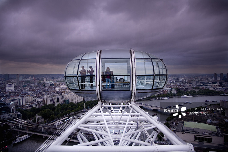 从伦敦眼顶部俯瞰，伦敦，英国图片素材
