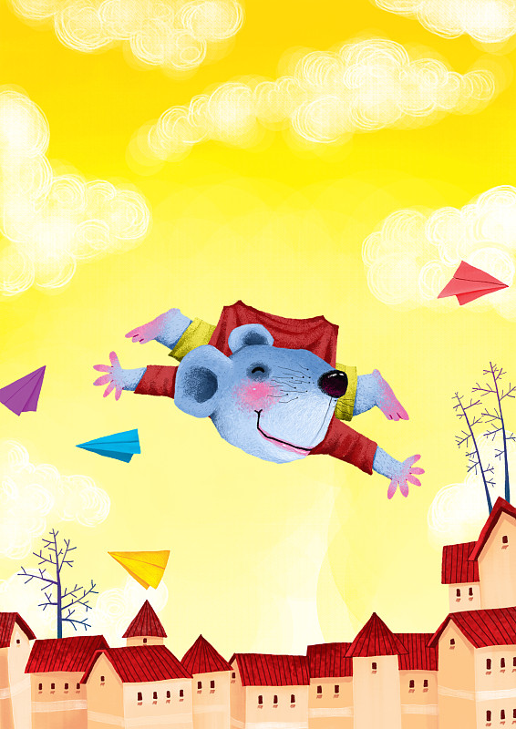 动物插画系列作品共3000幅-会飞的老鼠下载