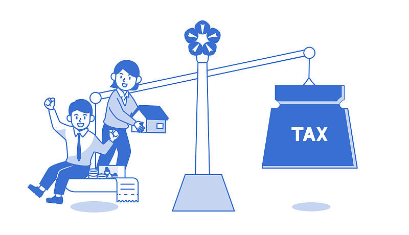 有关免税额清单的年终税收调整矢量插图。005图片下载