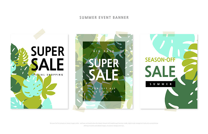 销售，购物，树叶，热带模式，夏季图片下载