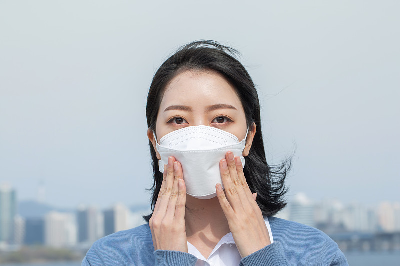 女人，口罩，空气污染，天气，疼痛，咳嗽，变形，使用说明图片下载