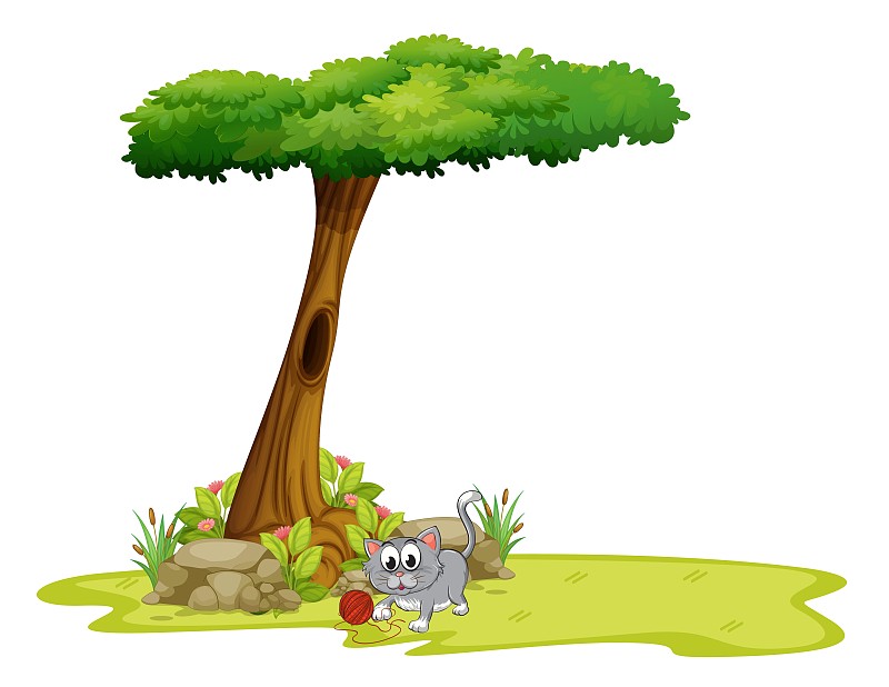 树洞里的动物卡通图片