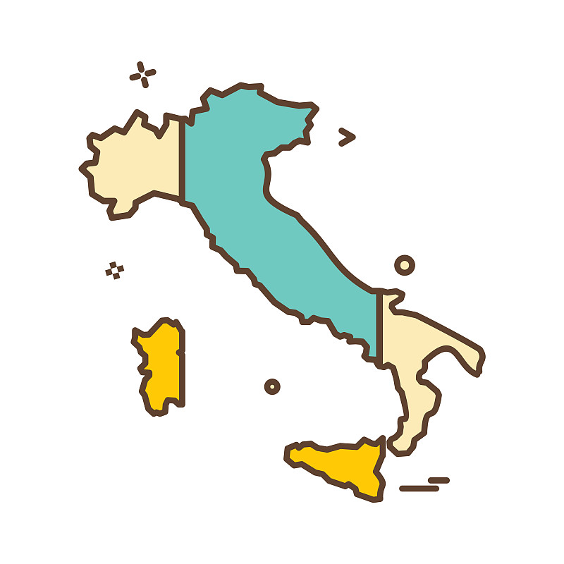 意大利地图轮廓图片