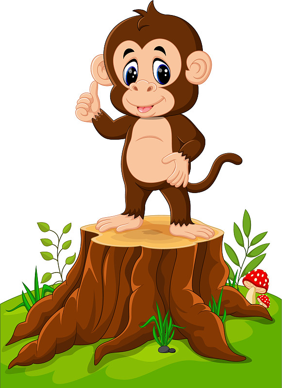 小猴搬木头图片