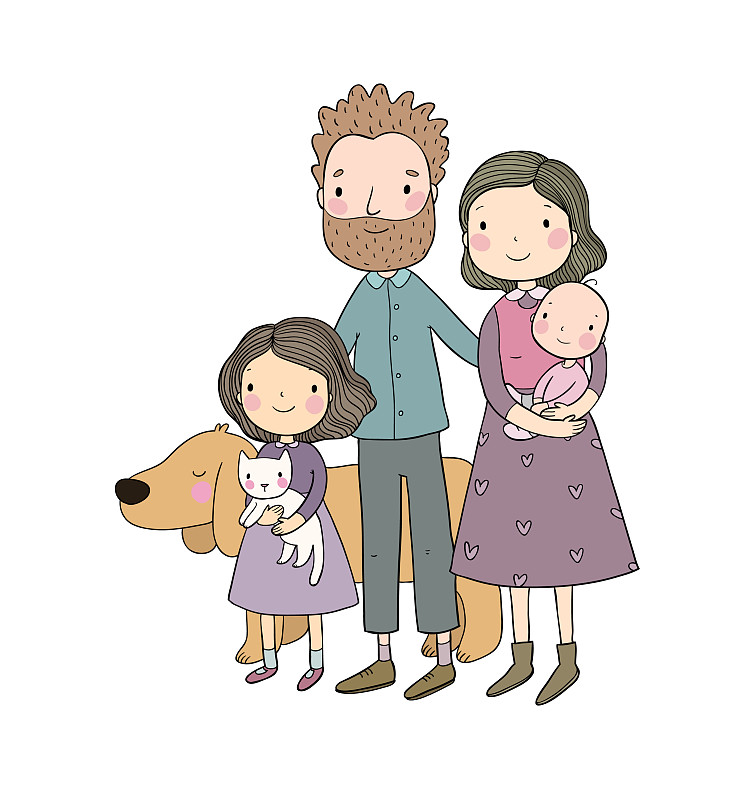 幸福家庭图片大全卡通图片