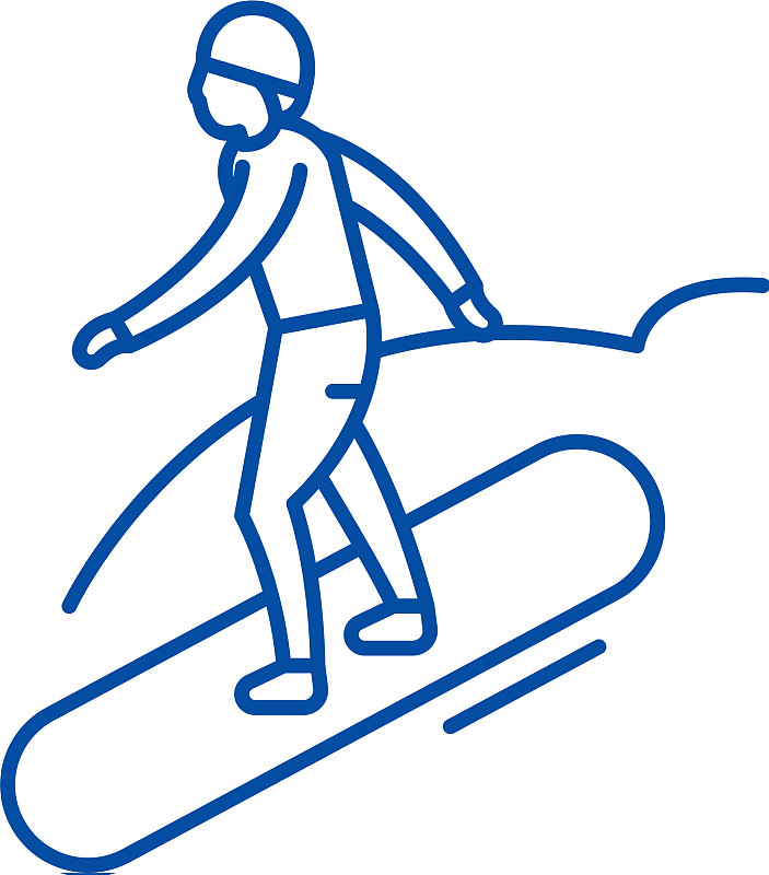冬奥会滑雪板简笔画图片