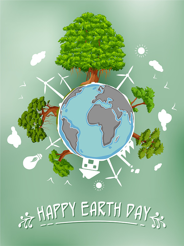 地球日的概念，安全和绿色的地球图片下载