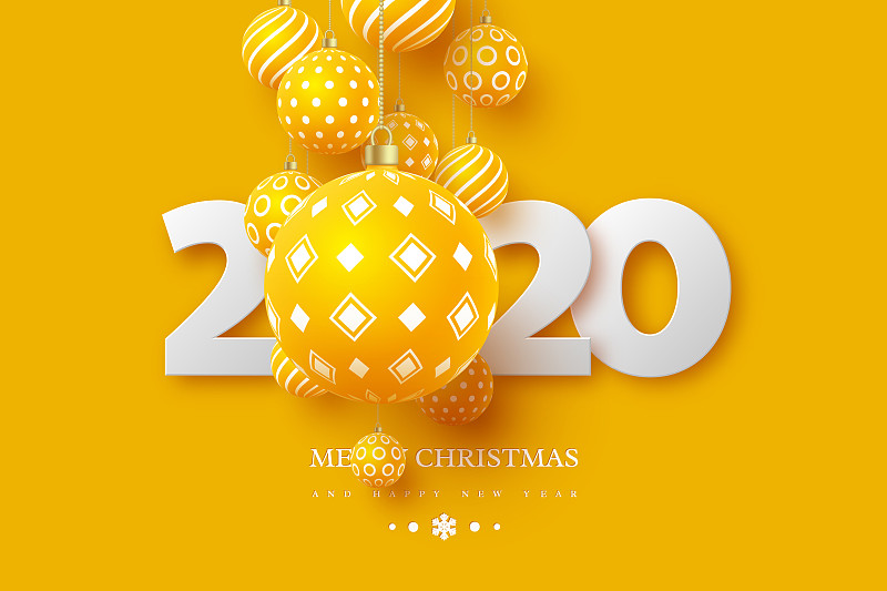 2020年新年标志与3d挂小玩意图片下载