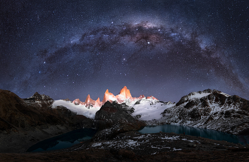 阿根廷雪山夜晚星空图片下载
